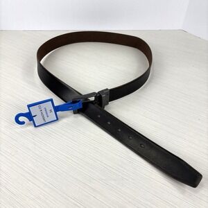 LARSSON & CO Reversible Men's Black Leather Light Brown Belt Size 36 NWT